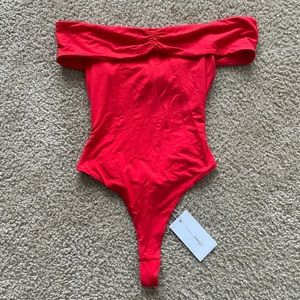 Lovers + Friends off the shoulder bodysuit